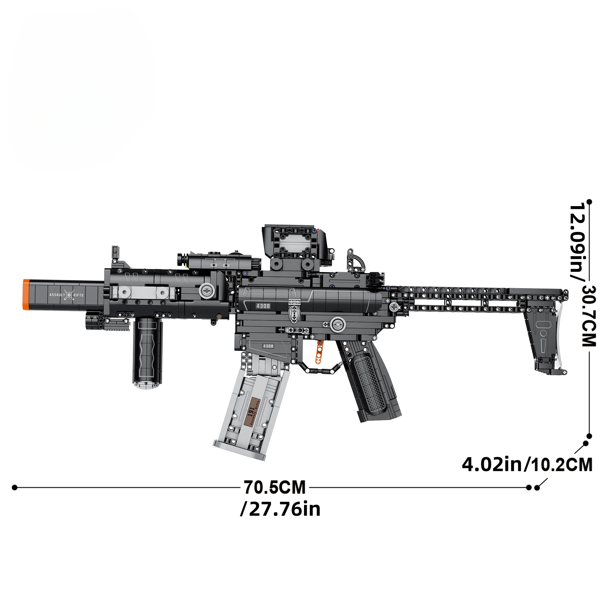 기술 군사 빌딩 블록 세트 MCX 돌격 소총 모델 키트 WW2 영감을받은 특수 부대 육군 무기 어린이 생일 선물 ​