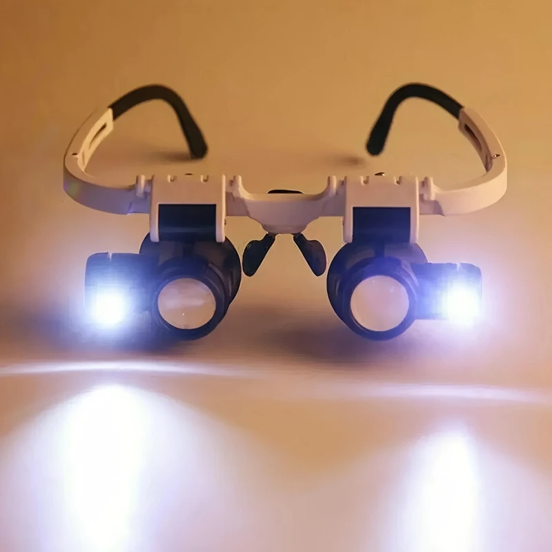 1pc Magnifying Glass 8X/15X/23X Jeweler Watchmaker With LED Light Telescopic Headband Magnifier Glasses Reading Loupes Eyewear