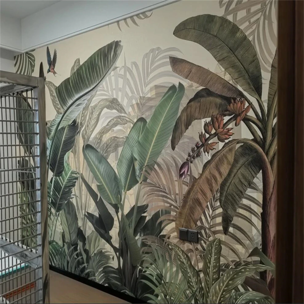 

Custom Southeast Asian Leaves Wallpaper Mural living Room house decoration Home Decor Photo murals Wall paper bedroom accessorie