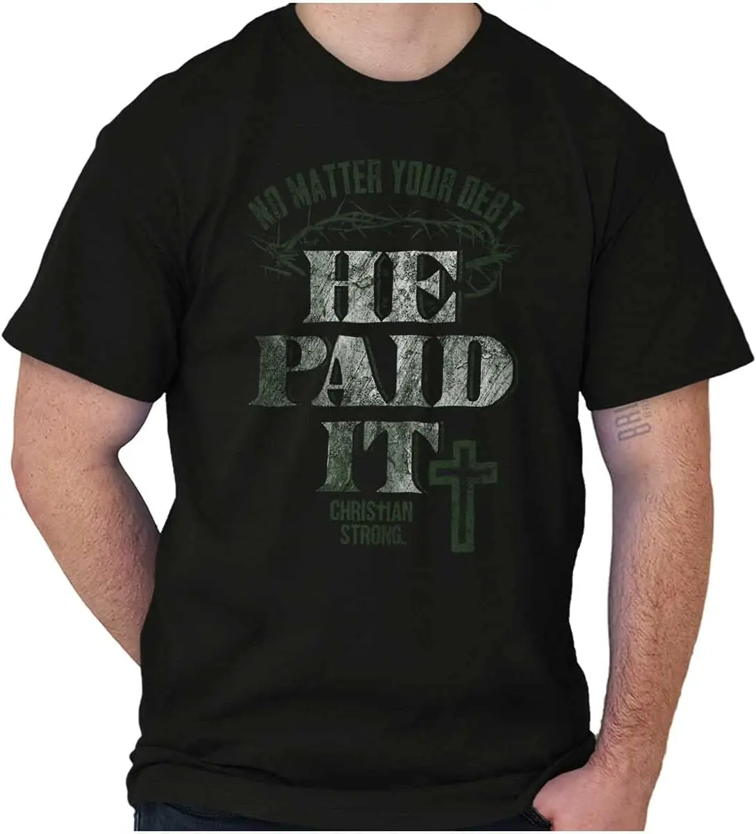 Jesus Your Debt He Paid It Christian Mens Graphic T Shirt Tees