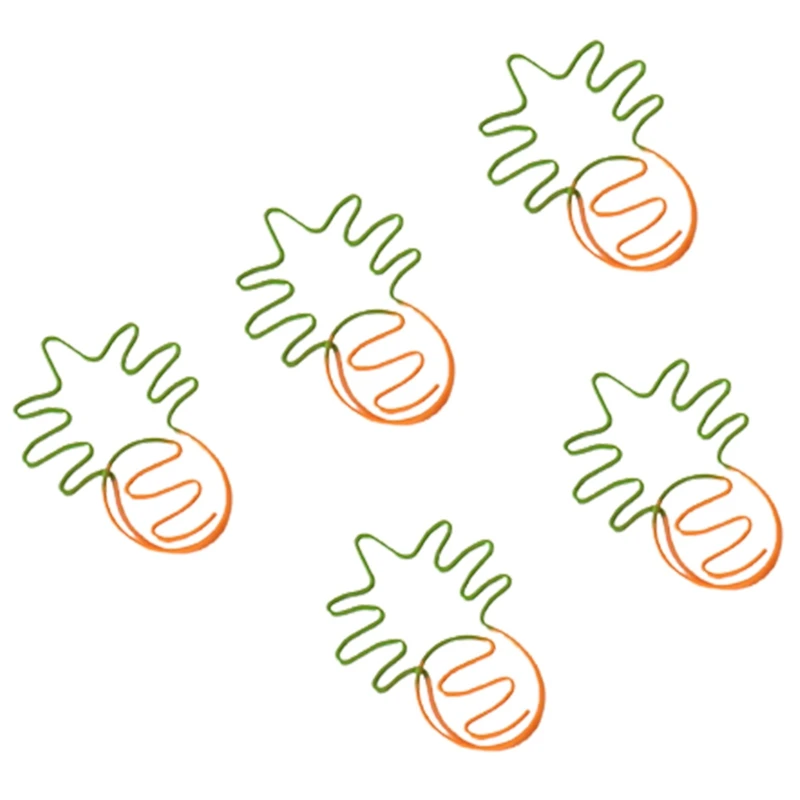 مشبك ورق لطيف على شكل لونين مطلي بالبلاستيك، علامة مرجعية على شكل أناناس، مشبك ورق ملون للطلاب