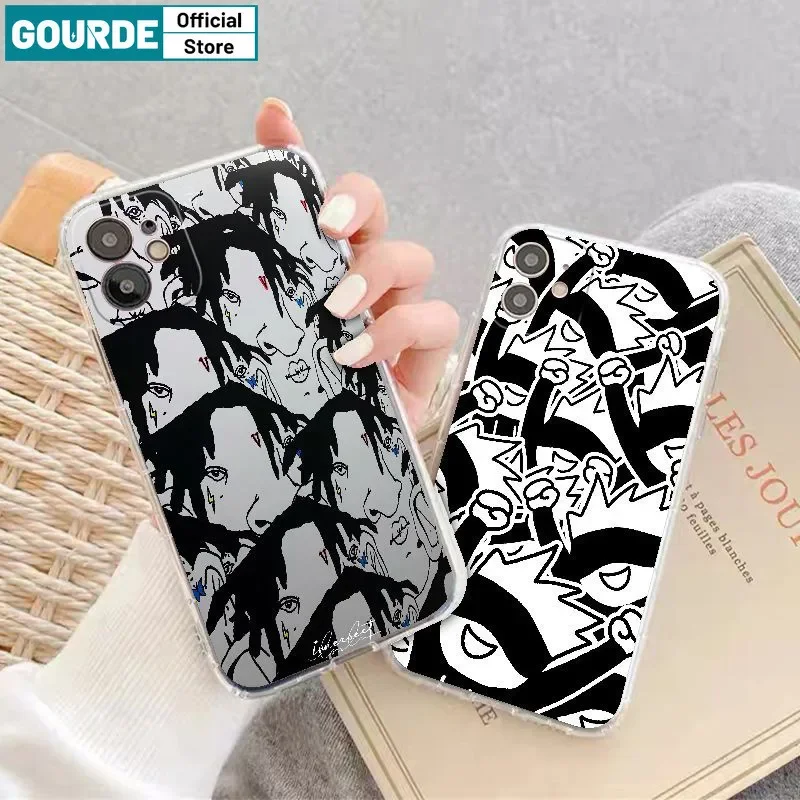 Gourde Creative Funny  Dirty Braided Face Pattern Phone Case for Iphone 15 14 12 13 11 Pro Max IP 7 8 Plus Iphon X XS XR Xs Max