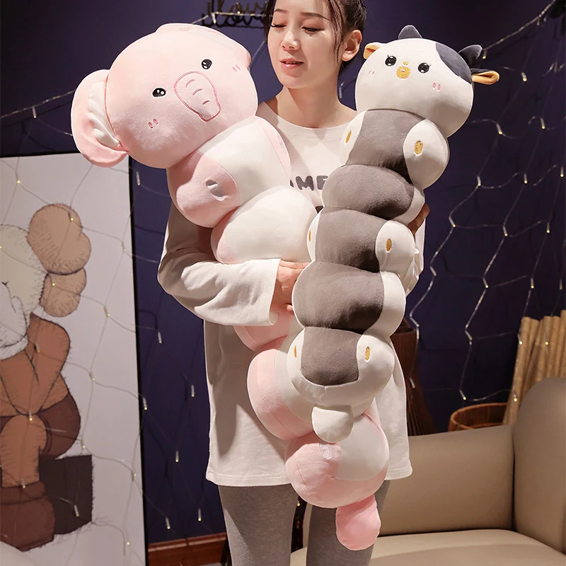 Kawaii Long sleeping Pillow Cat Koala Elephant Plush Toy Doll Pillow Soft Sofa Bed Cushion Cute Girlfriend Birthday Gift