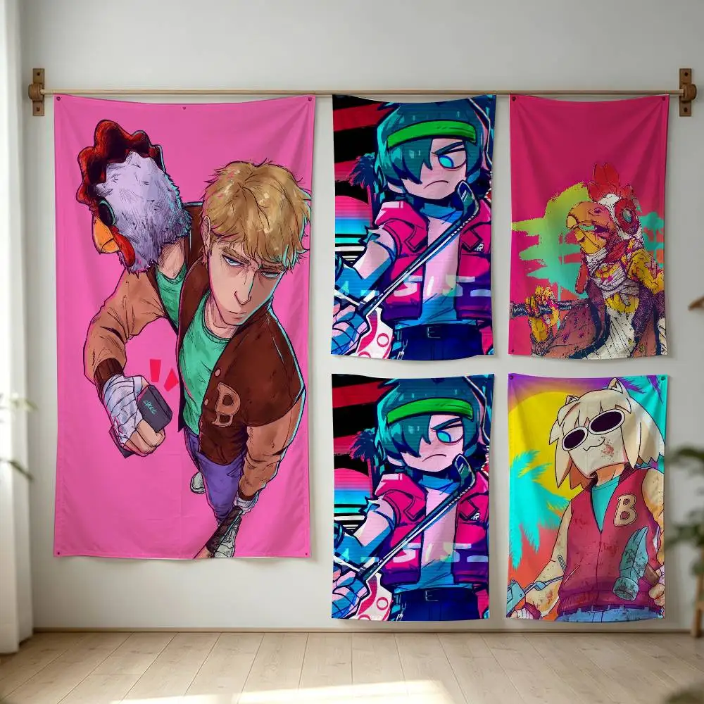 H-Hotline Miami Flag Digital Printing Banner for Garage Wall Out Door Decoration