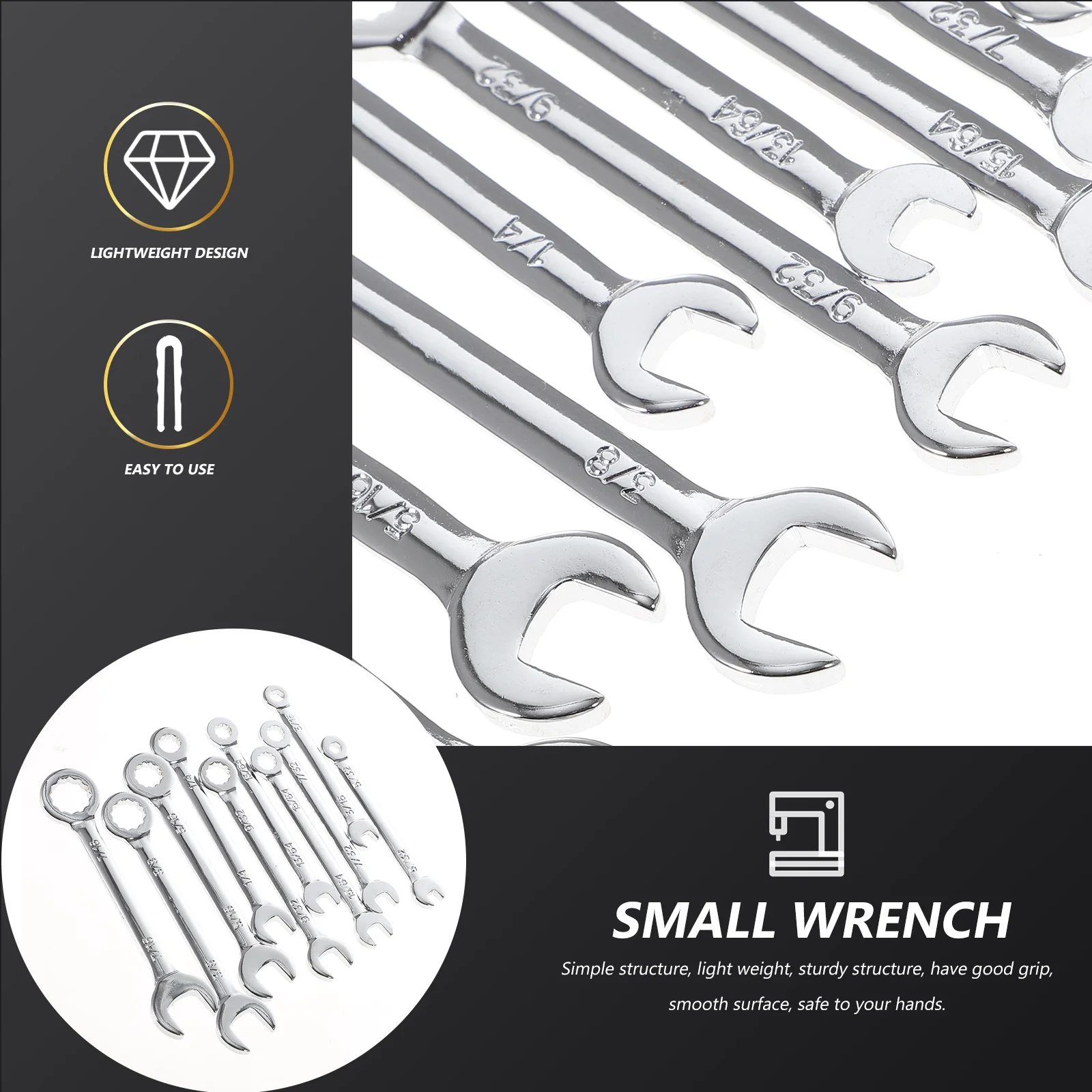 

10pcs Mini Wrench Set For Car Repair Home Maintenance Metric Spanner Tools Stubby Wrench Kit Auto Body Repair Hand Tools