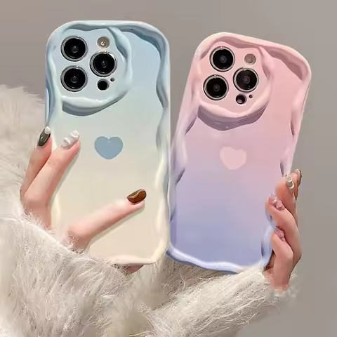 Case Cover for Samsung Galaxy A14 M54 5G A13 4G A21S A22 A23 A04S A04 A04E A02 A02S A03 Core Soft TPU Wave Gradient Love Heart