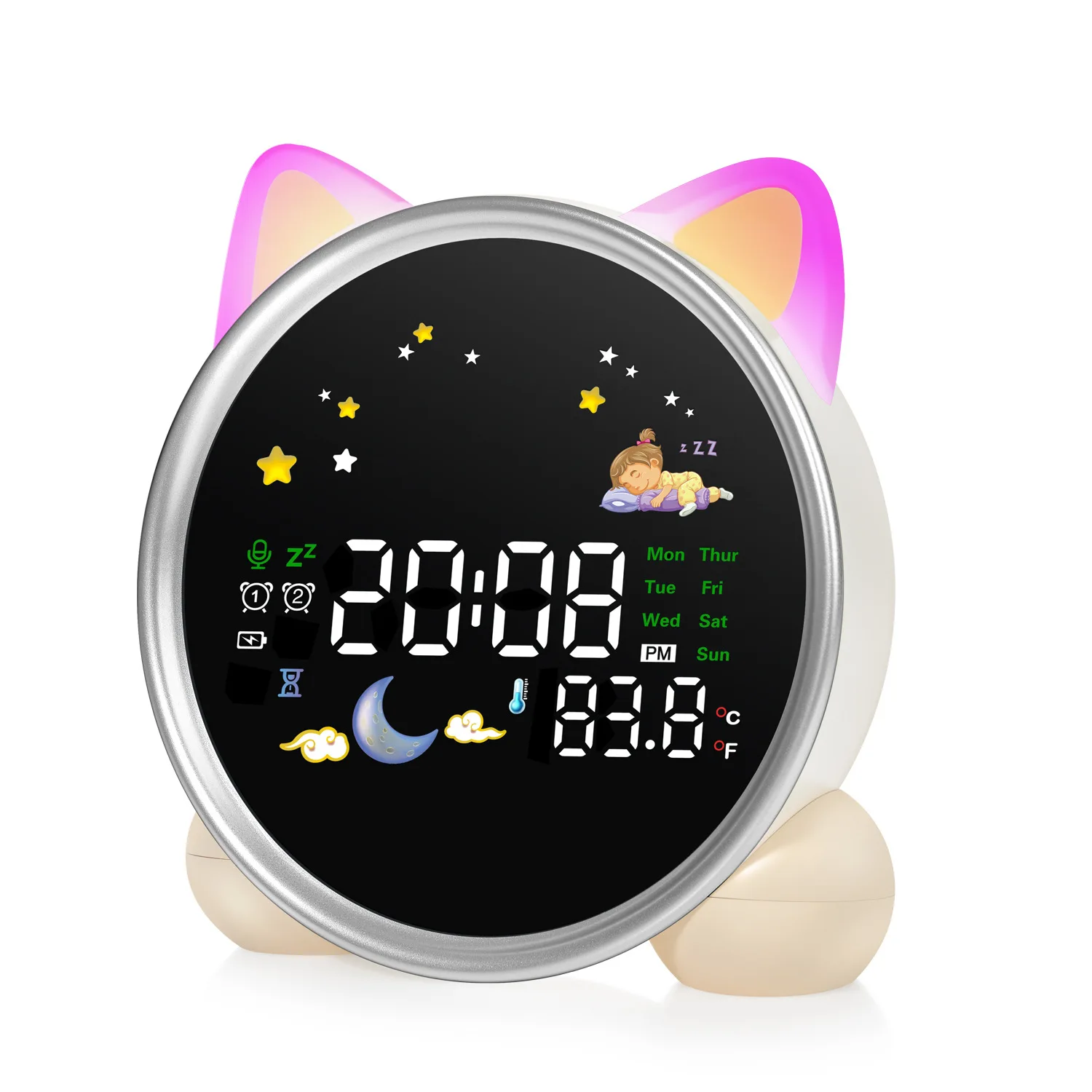 Kids Alarm Clock with Sleep Training And Sound Machine - Birthday Gift for Boys And Girls - Ok to Wake Feature