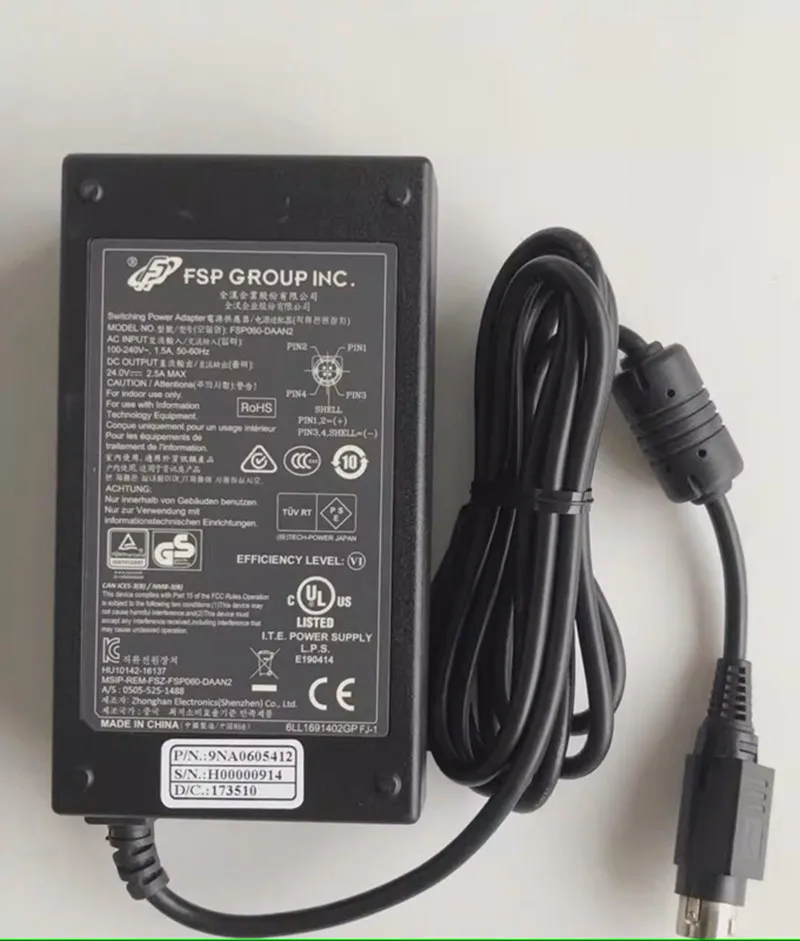 Genuine FSP FSP060-DAAN2 24V 2.5A 60W 4PIN Switching AC Power Adapter Laptop Charger For FSP060DAAN2 H00000901 HU10142-16137