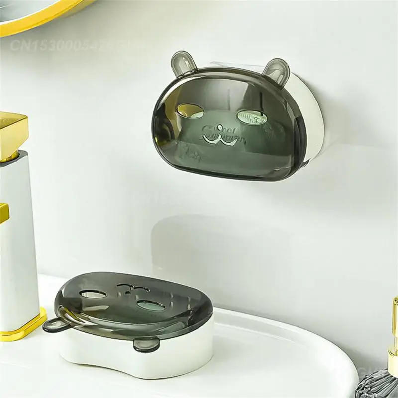 Sludge-free Soap Holder Diverse Storage Waterproof Soap Holder With Lid Ventilation And Ventilation Drain Soap Box Flip Soap Box