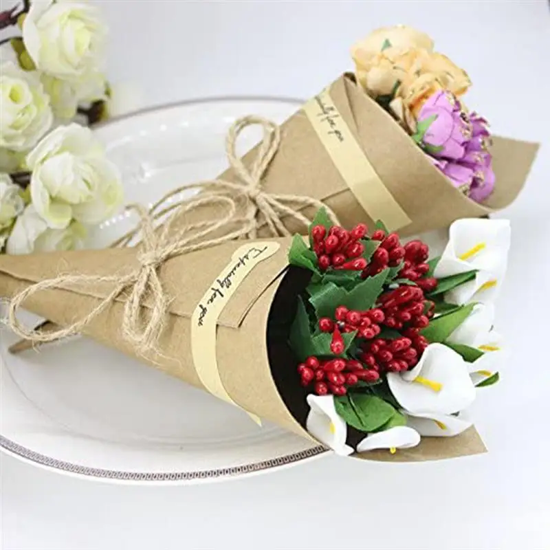 120pcs Decor Wedding Confetti Petal Vellum Paper Flower Cones Confetti Cones Wedding Petal Kraft Paper Flower Cones Favor Gifts