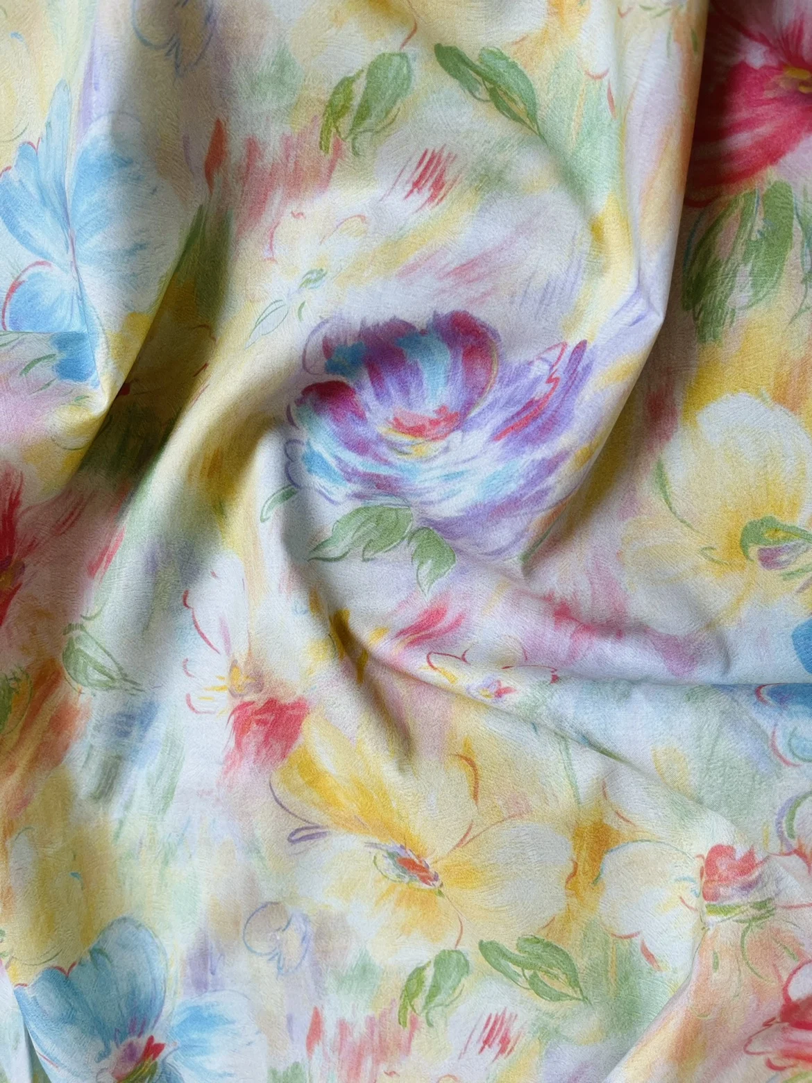 Digital Printing Cotton Fabric, Color Lead Flowers, Dress Shirt, Home Wear, Handmade DIY Cloth, 145x50cm, 60s