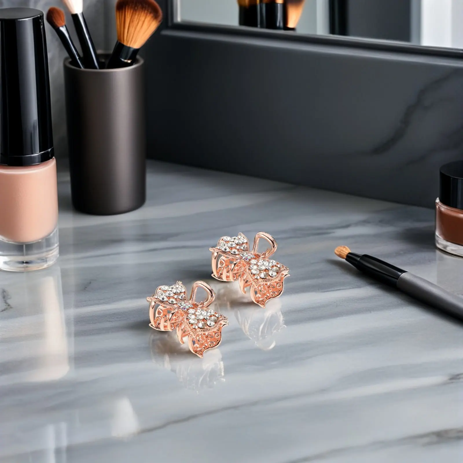 

Набор из 4 заколок для волос с кристаллами и стразами в виде банта, элегантные заколки-бантики для женщин и девочек, для укладки хвостов и кос