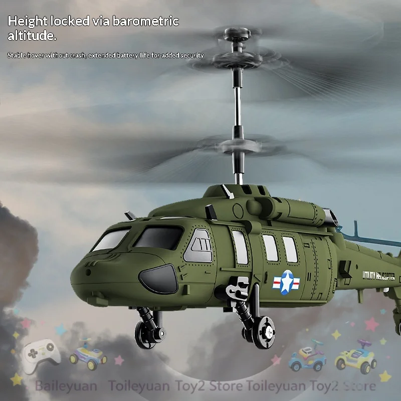 New In Stock Remote Control Helicopter Simulation Combat Electric 3.5 Channel Air Pressure Altitude Hold Military Airplane Model