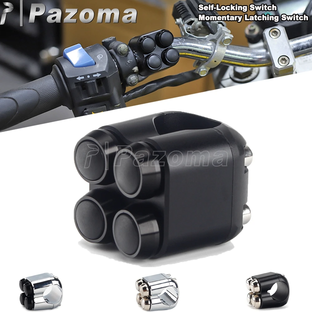 

Самоблокирующийся переключатель для мотоцикла, мгновенная кнопка с фиксацией, руль, звуковой сигнал, выходная розетка, универсальный переключатель для Harley