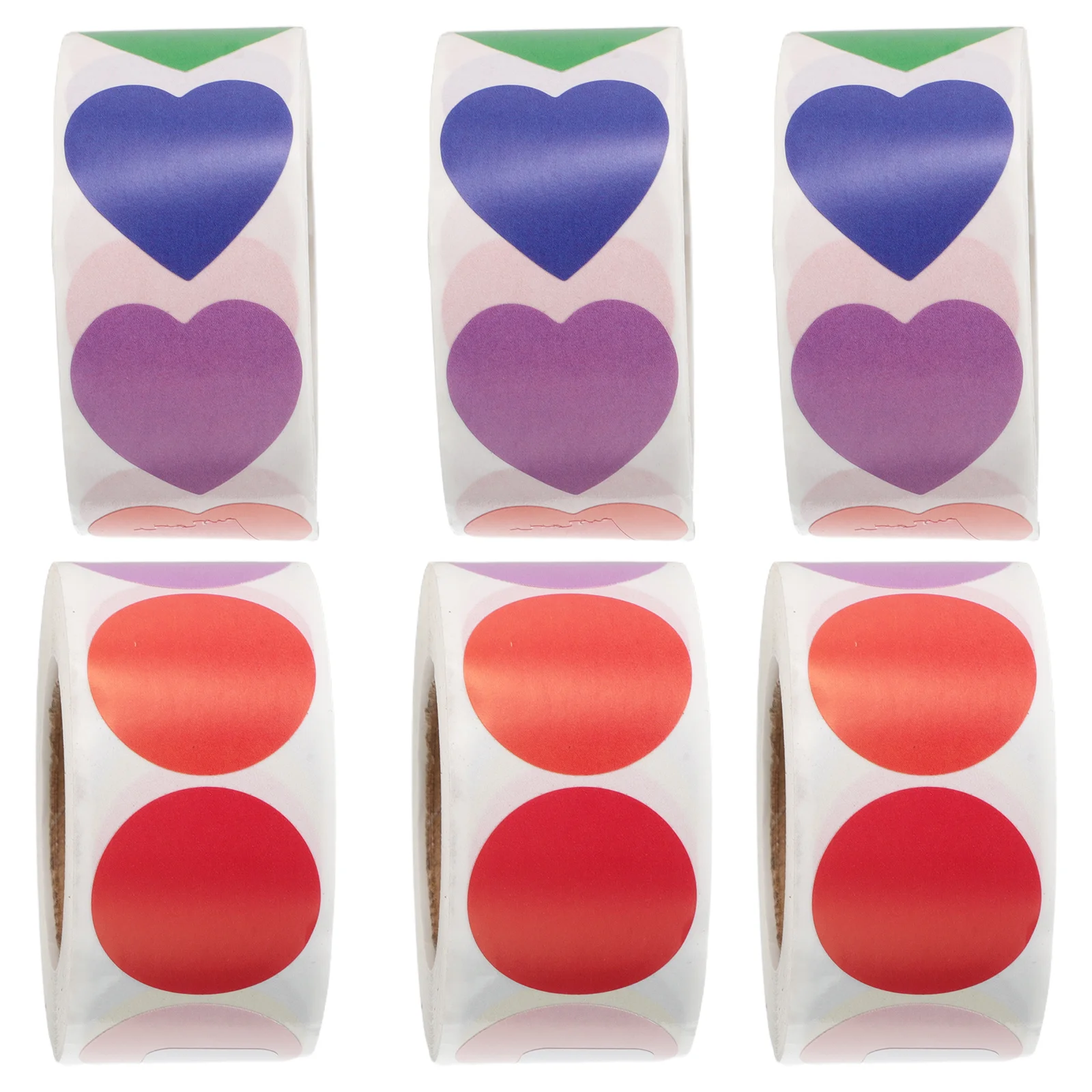 

500pcs 6 Rolls Colorful Heart Stickers For Diy Crafting Self-Adhesive Labels Scrapbooking Envelope Decoration Craft Stickers For
