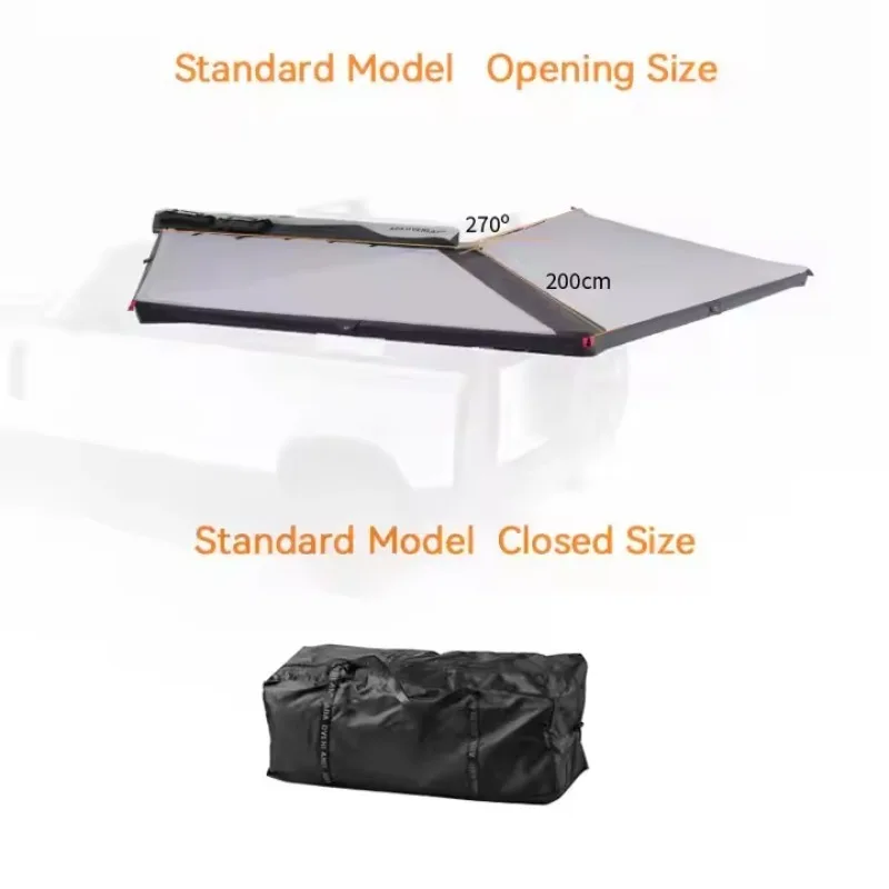 

Graphene Coating SUV Caravan Vehicle Camper Retractable Canopy Outdoor Camping Large Space 270 Side Car Awning Tent