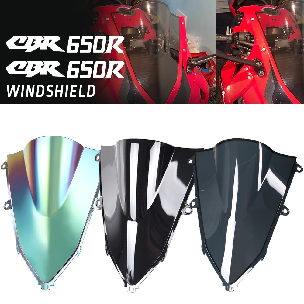 

Front windshield FOR HONDA CBR 650R 2019-2022 2023 2024 2025 Motorcycle Heightening Raised Windshield WindScreen CBR400R CBR500R