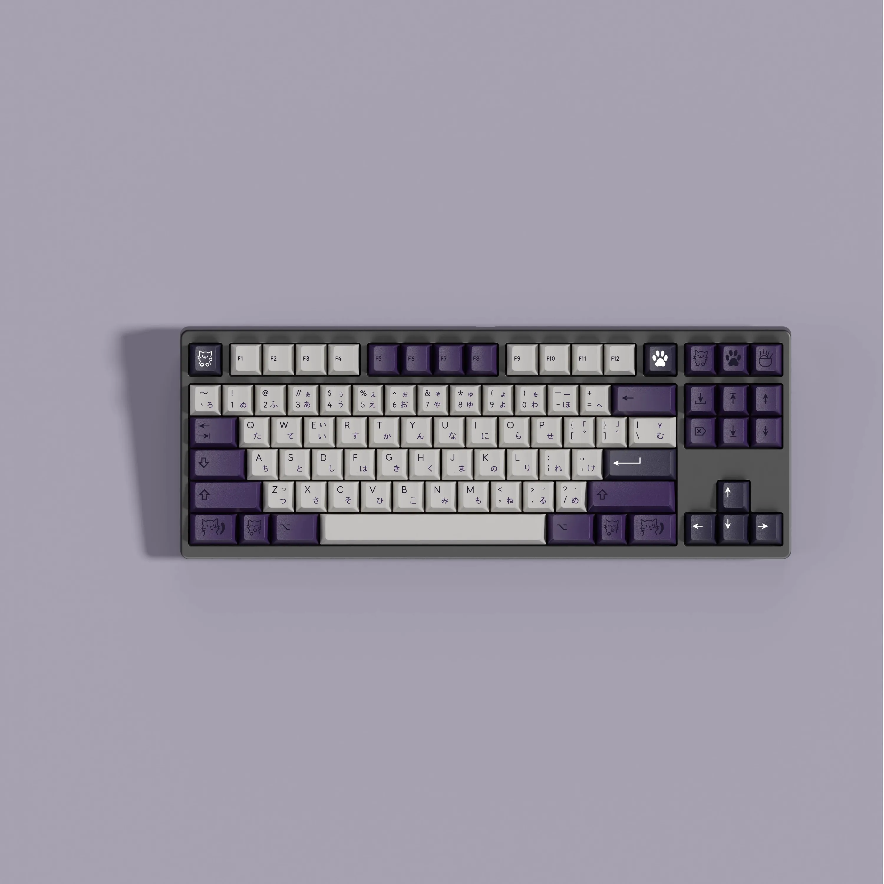 1 Set KBD SUBARASHI Keycaps PBT Dye Subbed Purple Key Caps Cherry Profile Keycap For Alice Wooting Double B Split Spacebar
