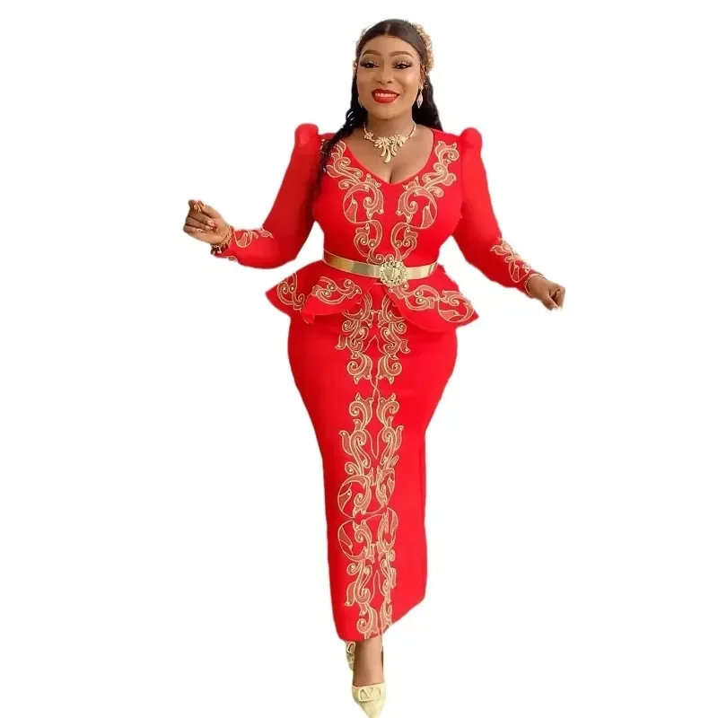 

African Dresses for Women 2025 Elegant Africa Clothing Dashiki Ankara Outfits Robe Plus Size Turkey Wedding Party Long Dress New