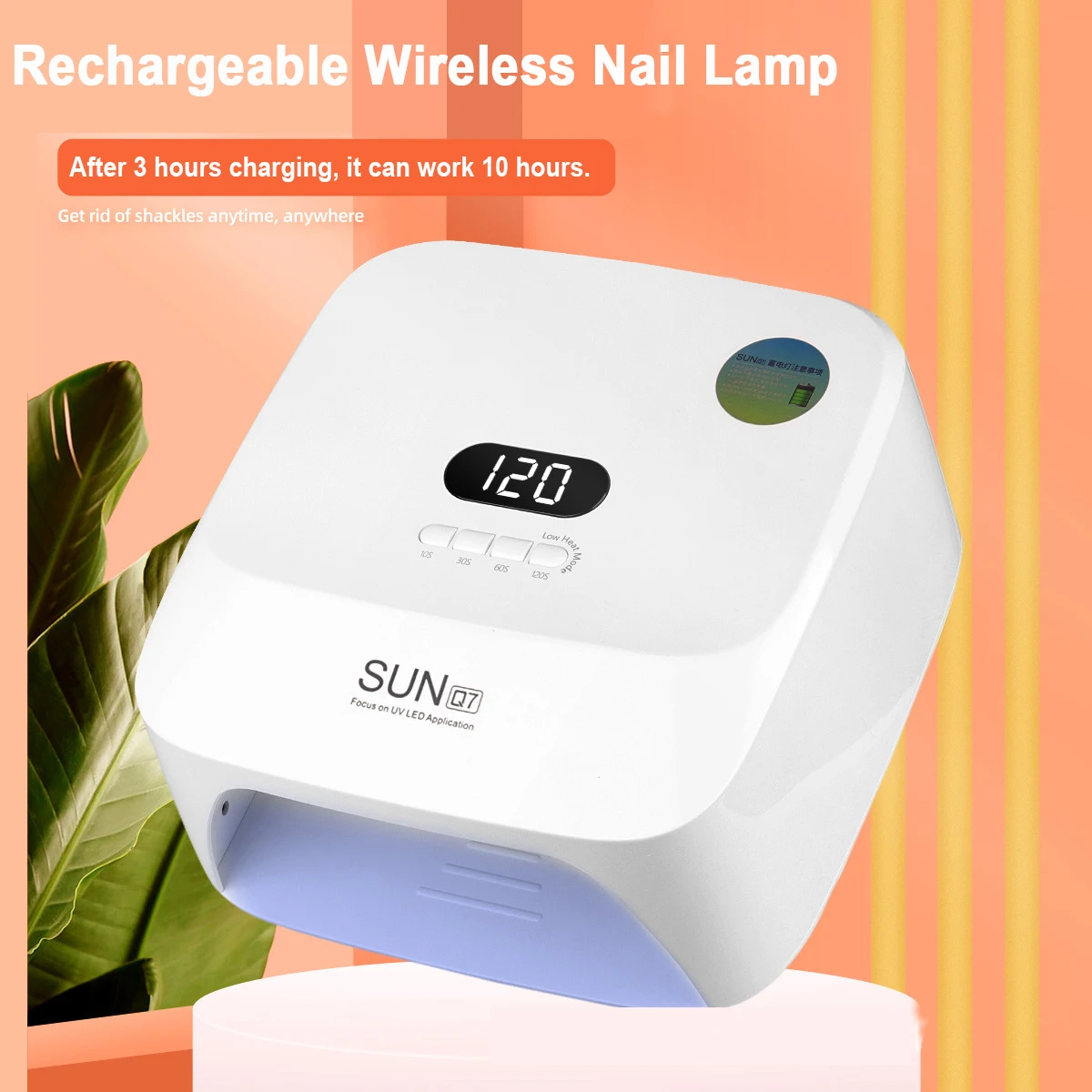 Wireless UV Nail Lamp 48W Gel Nail Polish Dryer Rechargeable Cordless LED Nail Lamp Sun Light Nail Drying Manicure Machine