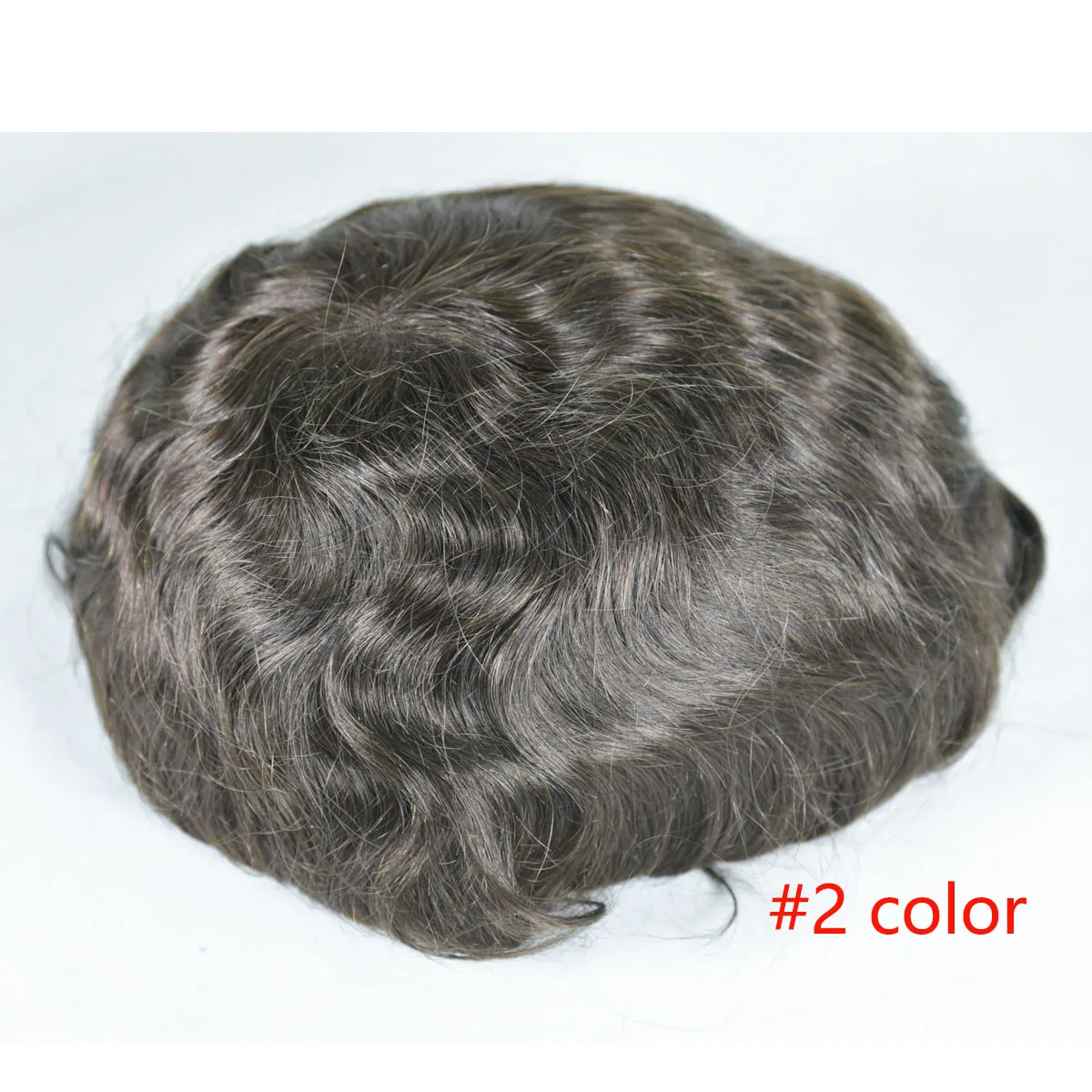 Men’s Toupee 10x8inch 100% European Human Hair Replacement System Natural Hairline Topper AU Middle Lace with PU around