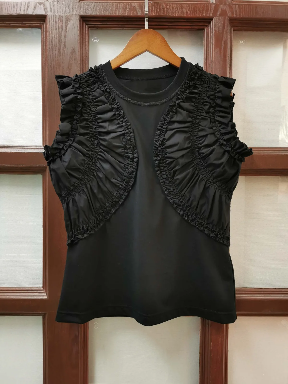 

Женские плиссированные топы на бретелях с круглым вырезом без рукавов, однотонный повседневный женский вязаный жилет