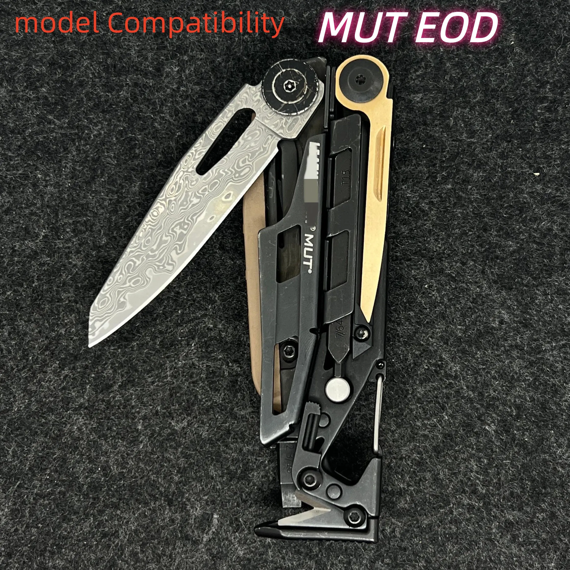 VG10 Core Damascus Steel Replacement Blade Modification MOD Part For Leatherman MUT EOD DIY Accessories