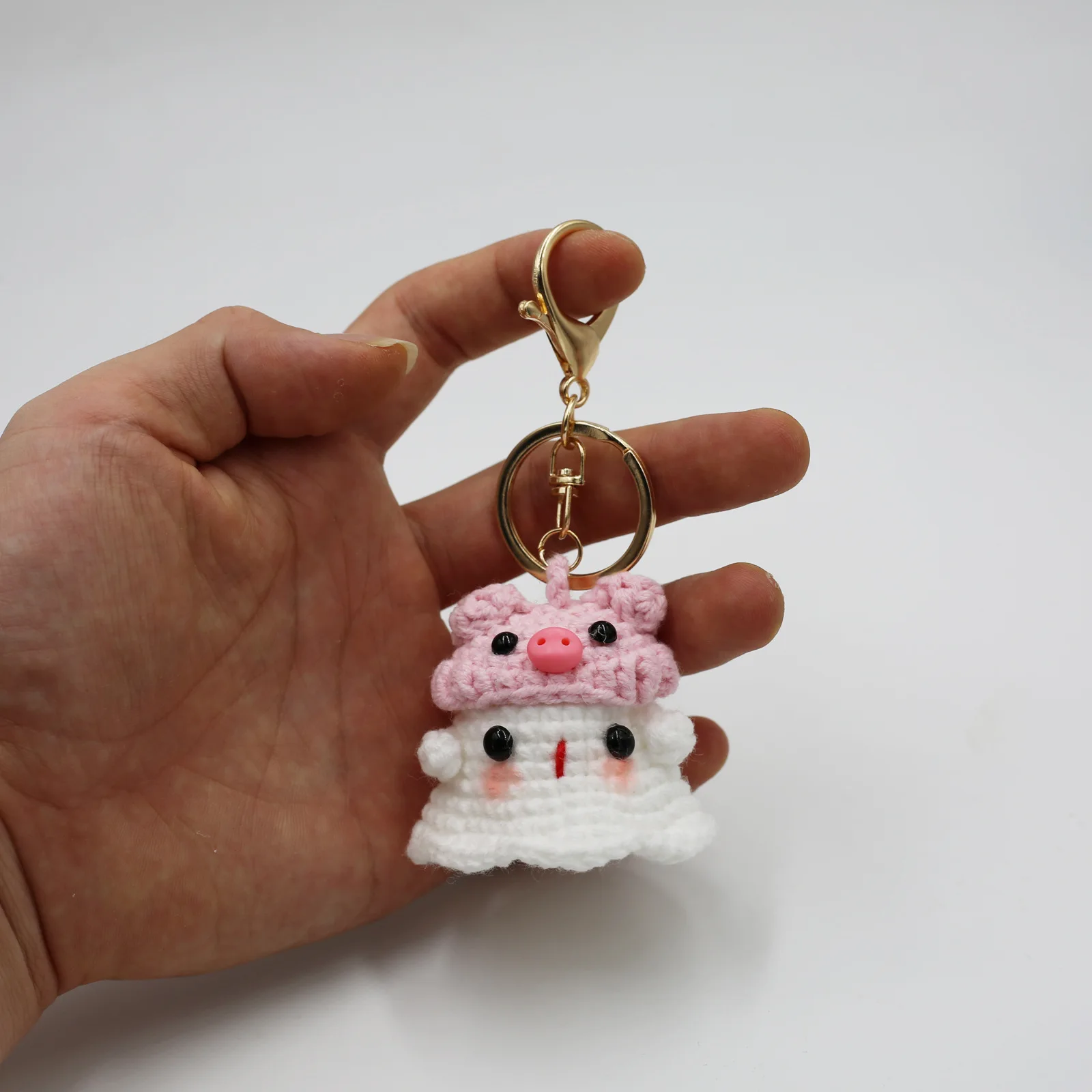 Halloween Home Decoration Handmade Knitted Witch Ghost Doll Ornament  Cute Pumpkin Ghost Keychain for Bag Pendant Christmas Gift