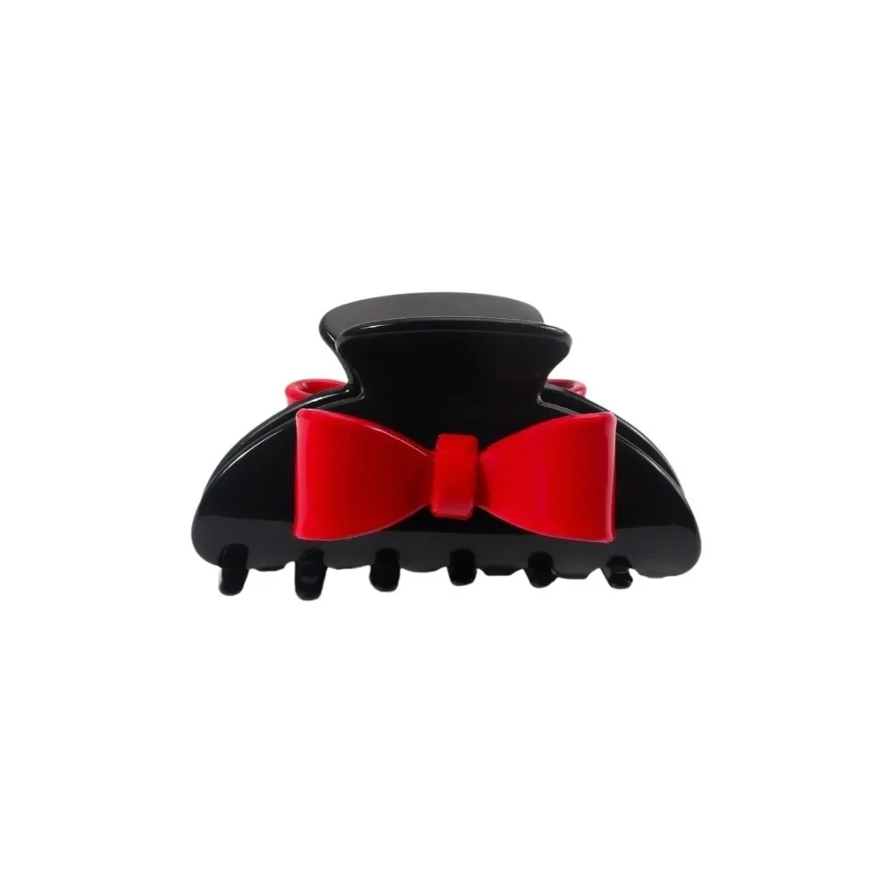 

Sweet Acrylic Bow Hair Claw Korean Style Red Bowknot Claw Clip Large Black Acetate Shark Clip Hair Accessories