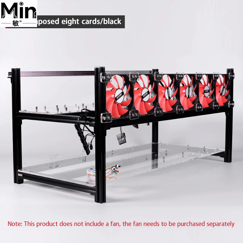 All Aluminum Multiple Graphics Chassis Frame Mining Machine Server Rack Dual  Supply Positions for Crypto Mining Rig