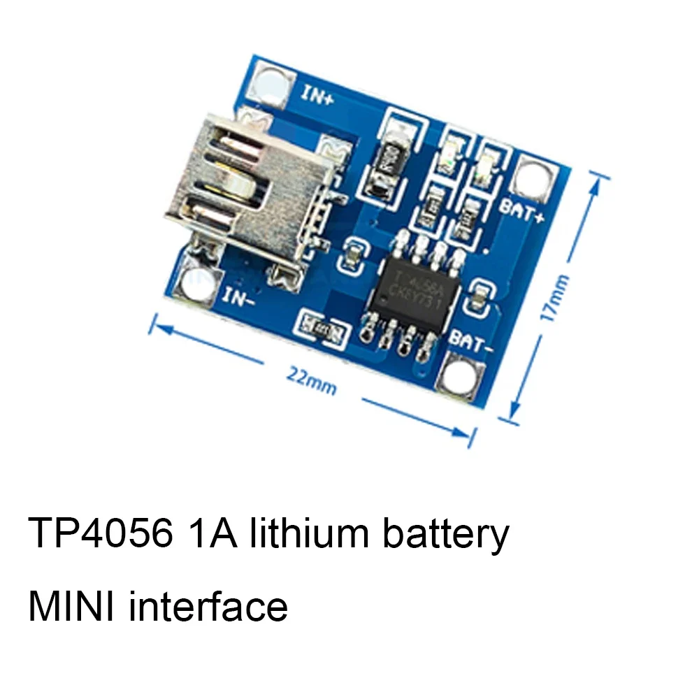 リチウム電池充電器モジュール充電ボード、保護付き、デュアル機能リチウムイオンバッテリー、18650、tp4056、5v、1a、マイクロ、タイプc、ミニUSB、5個