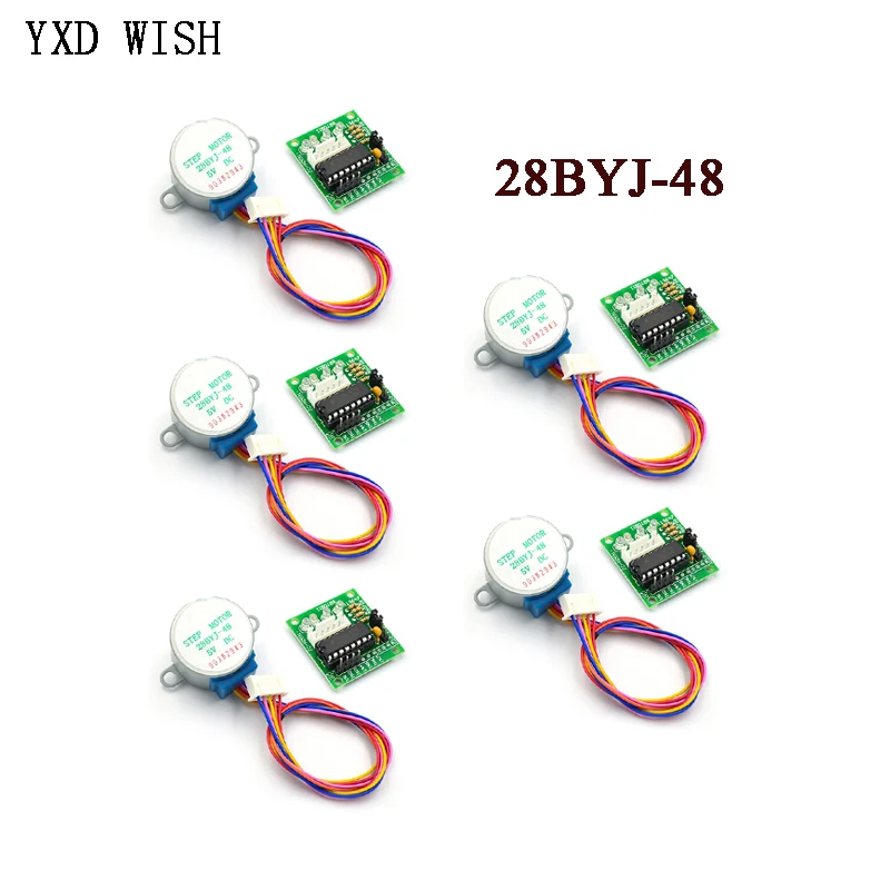 5Zestaw 28BYJ-48 5V 12V 4-fazowy silnik krokowy DC + płytka sterownika ULN2003 do zestawu DIY silnika krokowego redukcyjnego arduino 28BYJ