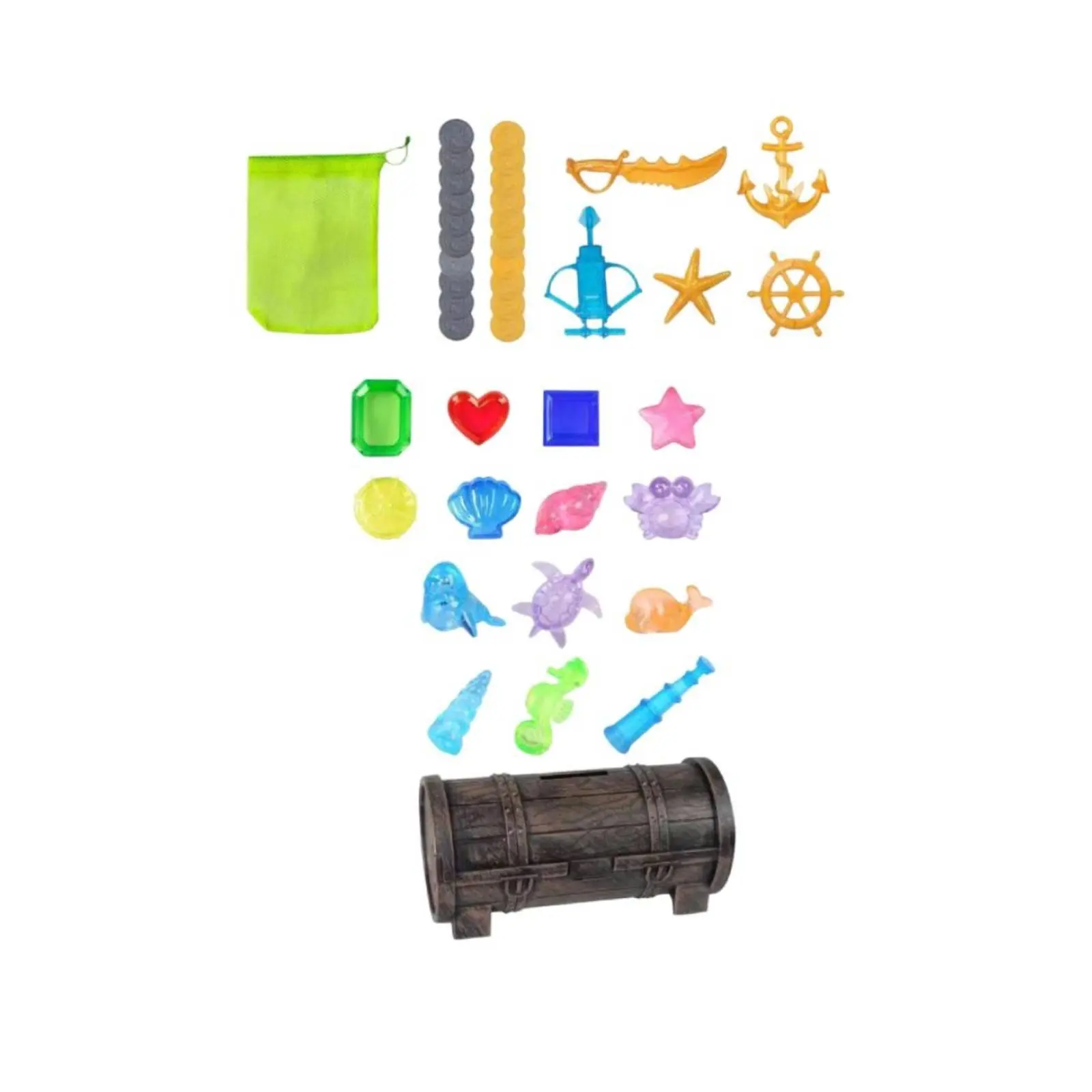 

Набор для игр с погружением в бассейне, Детский пиратский сундук, Акриловая хрустальная игрушка, Исследование водных просторов