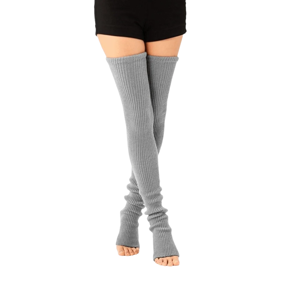Knee Sleeve Knitted Leg Warmers Multicolor Thickened Warm Above Knee Socks Lolita JK Stripe Long Stockings Dance Ballet
