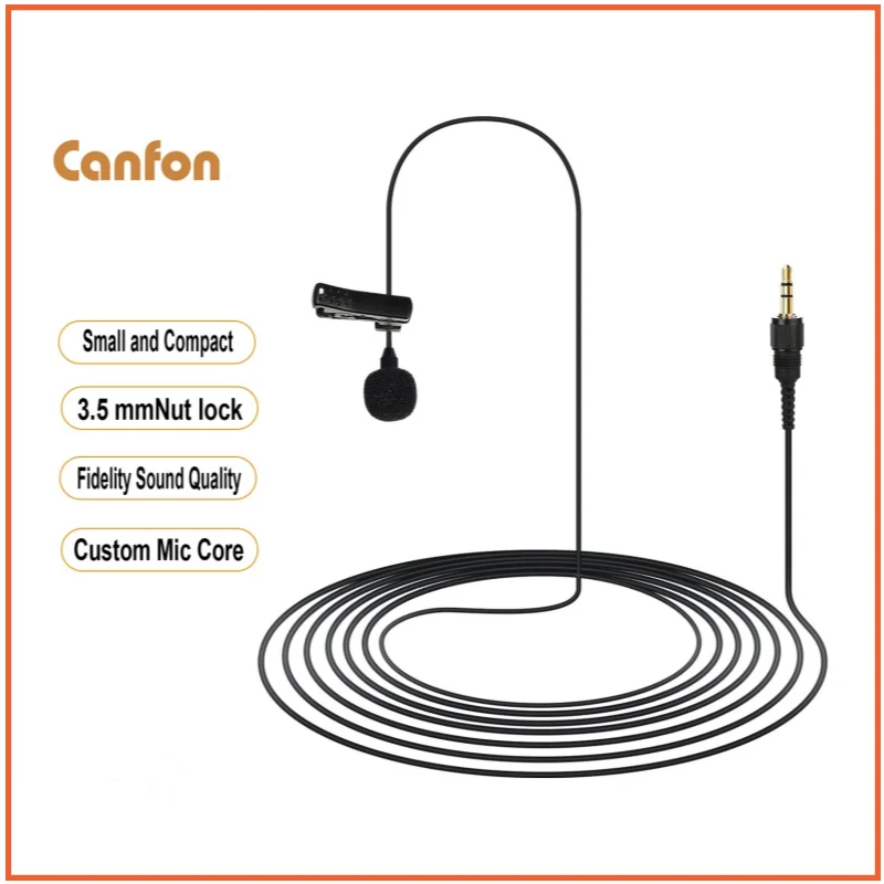 

Canfon Omnidirectional Condenser Mini Lavalier Mic Compatible with SONY UTX-B1/B2/B03/B40, UWP V1/D11/D21 Wireless System