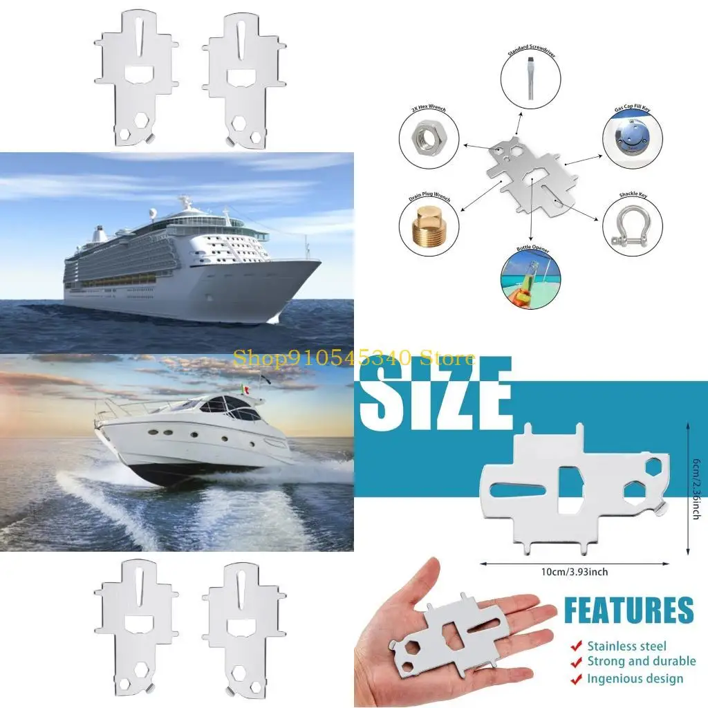 U2JA Boat Stainless Boat Gas Tool Bottle Opener Plate Deck Tool Multifunction