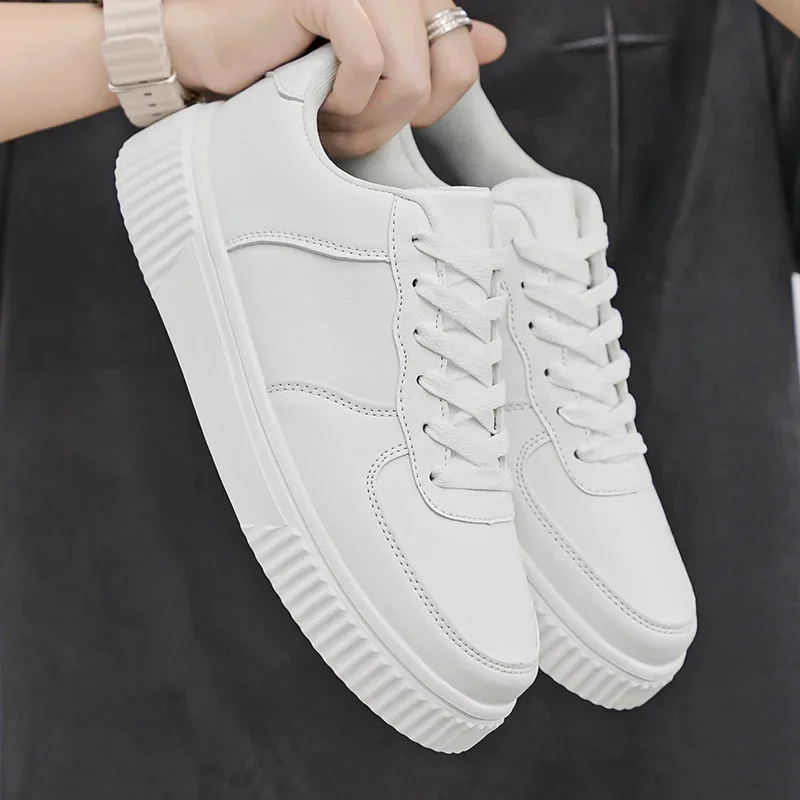 Classic White Sneakers for Men Women Comfort Leather Sneakers Skateboarding Sports Shoes Men Trainers Basket Homme Big Size 50