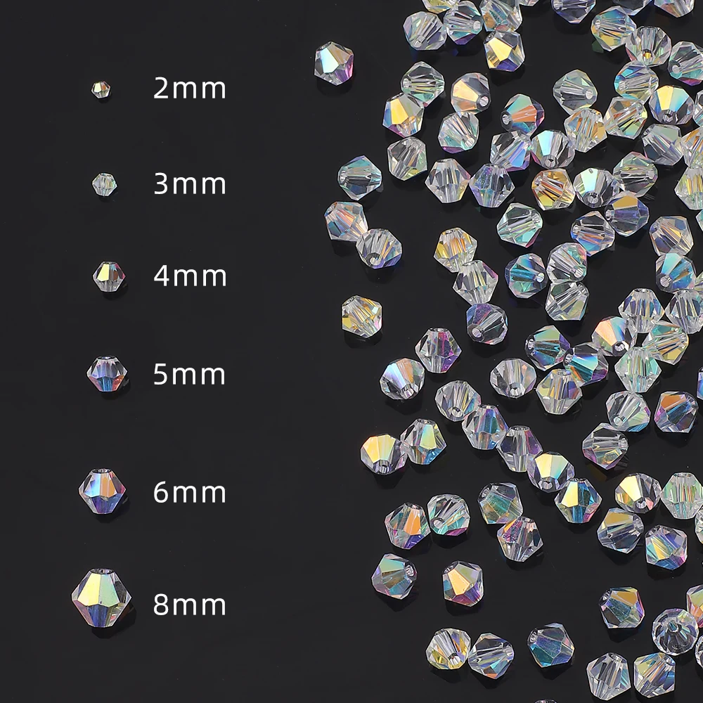 الأوجه كريستال زجاج Bicone الخرز AAA جودة لامعة AB إنهاء فضفاض الخرز DIY بها بنفسك اليدوية صنع المجوهرات أساور أقراط