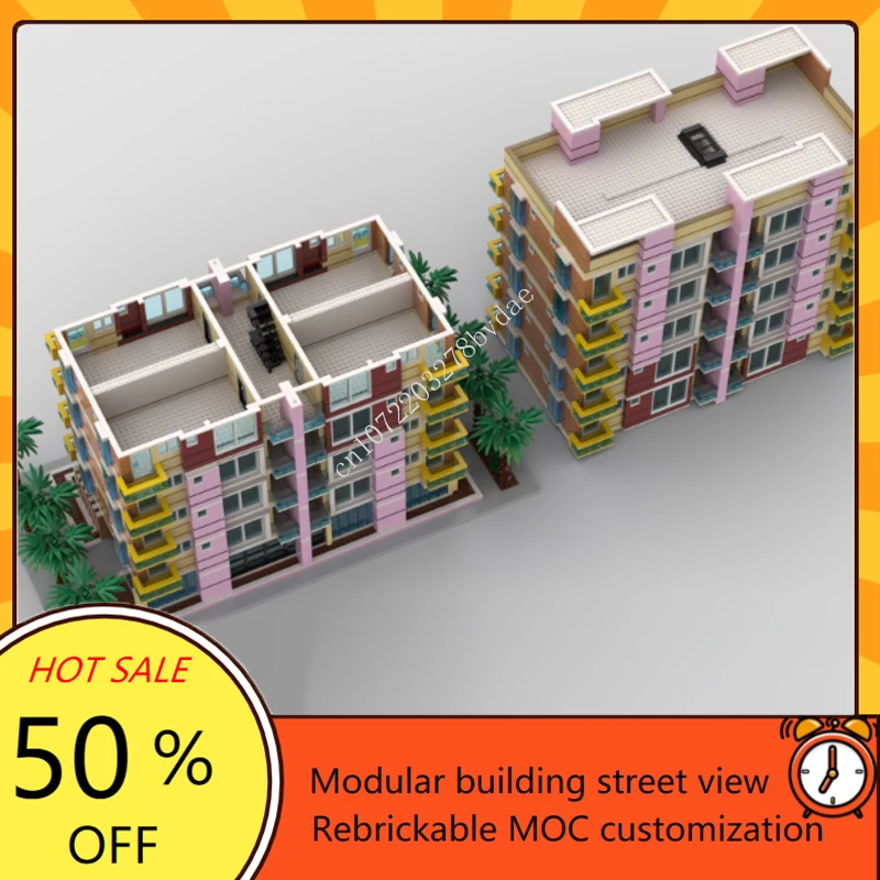 12471 sztuk Neapolitan luksusowe Condo modułowe MOC kreatywny widok na ulicę Model klocki architektura DIY Model montażowy zabawka prezent