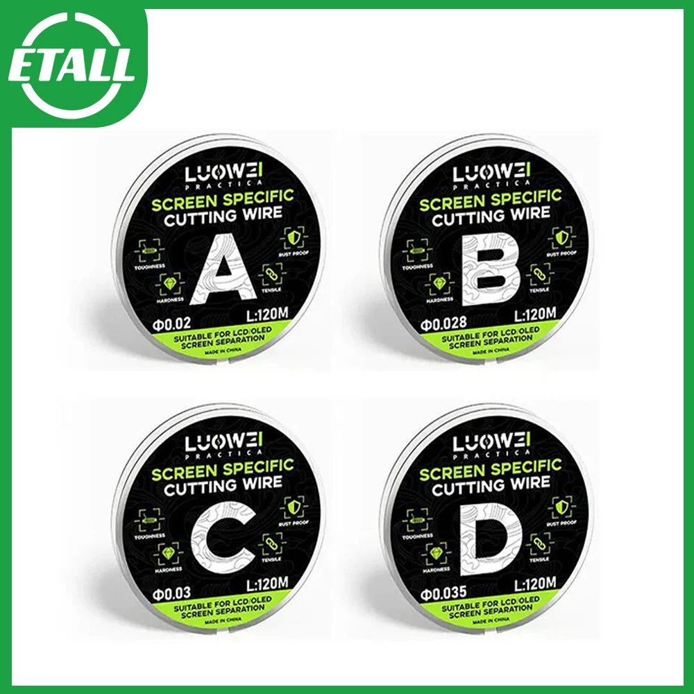 

LUOWEI 0.02/0.028/0.03/0.035MM 120M OLED/LCD Screen Separation Wire Molybdenum Alloy Cutting Line For Phone Repair Disassembly