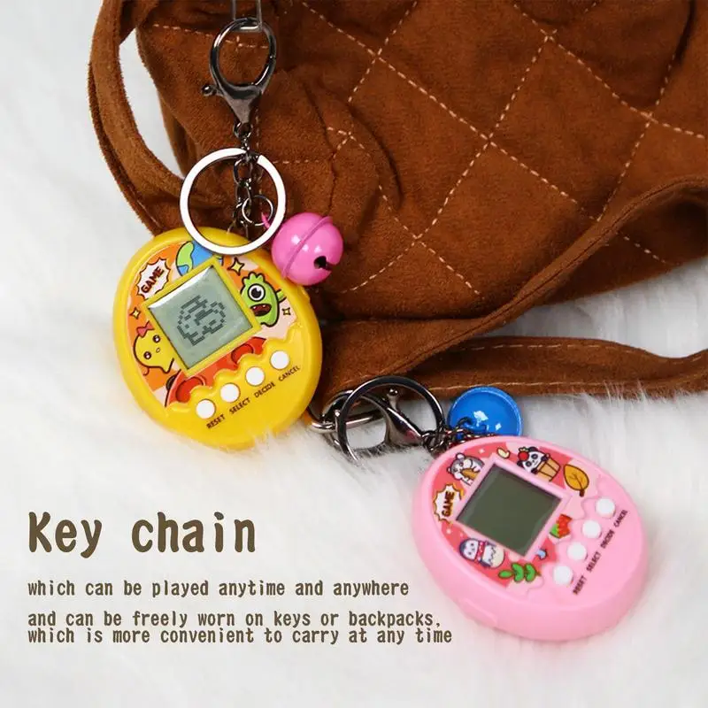 Electronic Digital Pet Game Funny Console Machine Keychain E-Pet Game Nostalgic Virtual Interactive Toys Christmas Gift