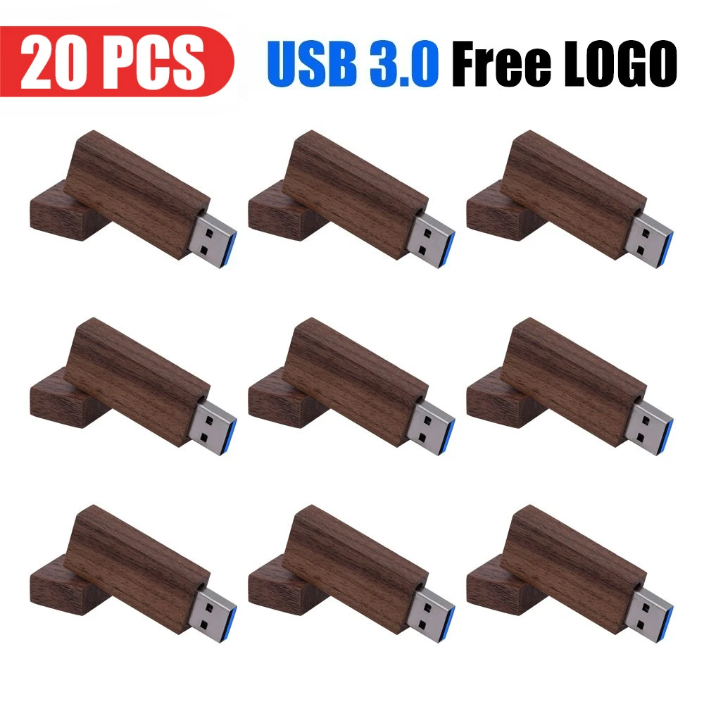 

20 шт./лот USB3.0 флэш-накопитель 128 ГБ с бесплатным индивидуальным логотипом 64 ГБ высокоскоростной флэш-накопитель из орехового дерева 32 ГБ креативный подарок U диск