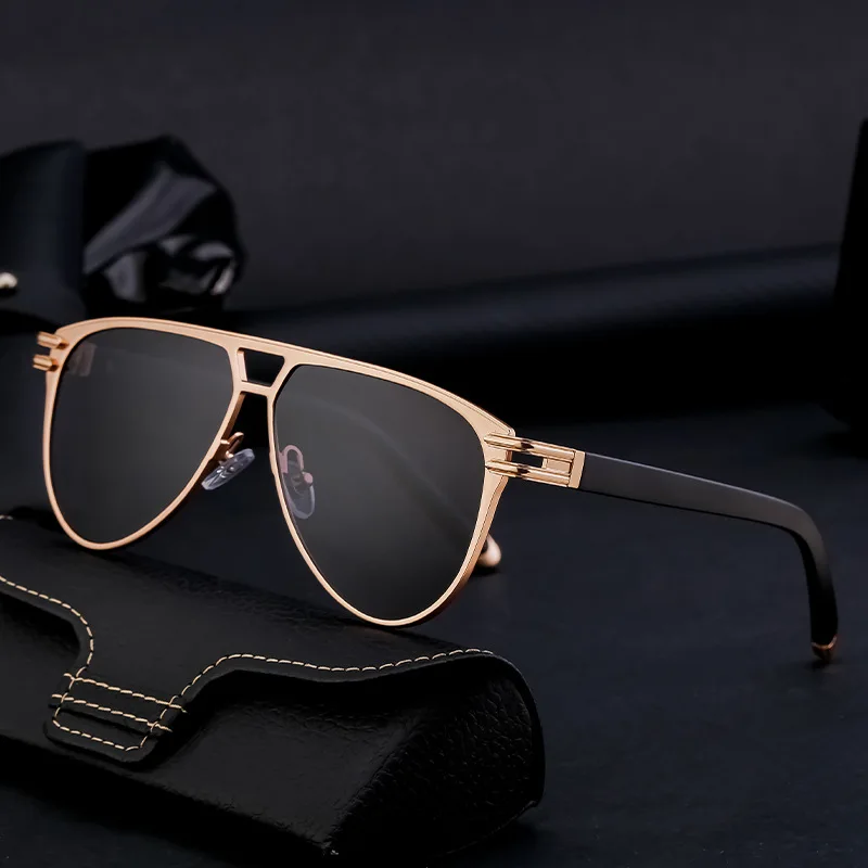 

New Double bridge Square Men Sunglasses Vintage Brand Designer Women Sun Glasses Shades Female Metal Pilot Style sunglasses