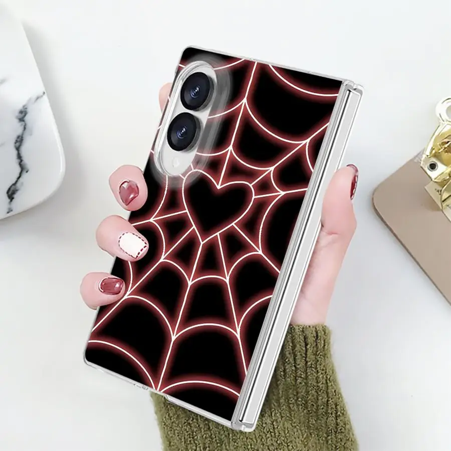 Phone Cover Case for Samsung Galaxy Z Fold 8 ZFold 8 PC Hard Luxury ZFold8 Sipider Web COOL