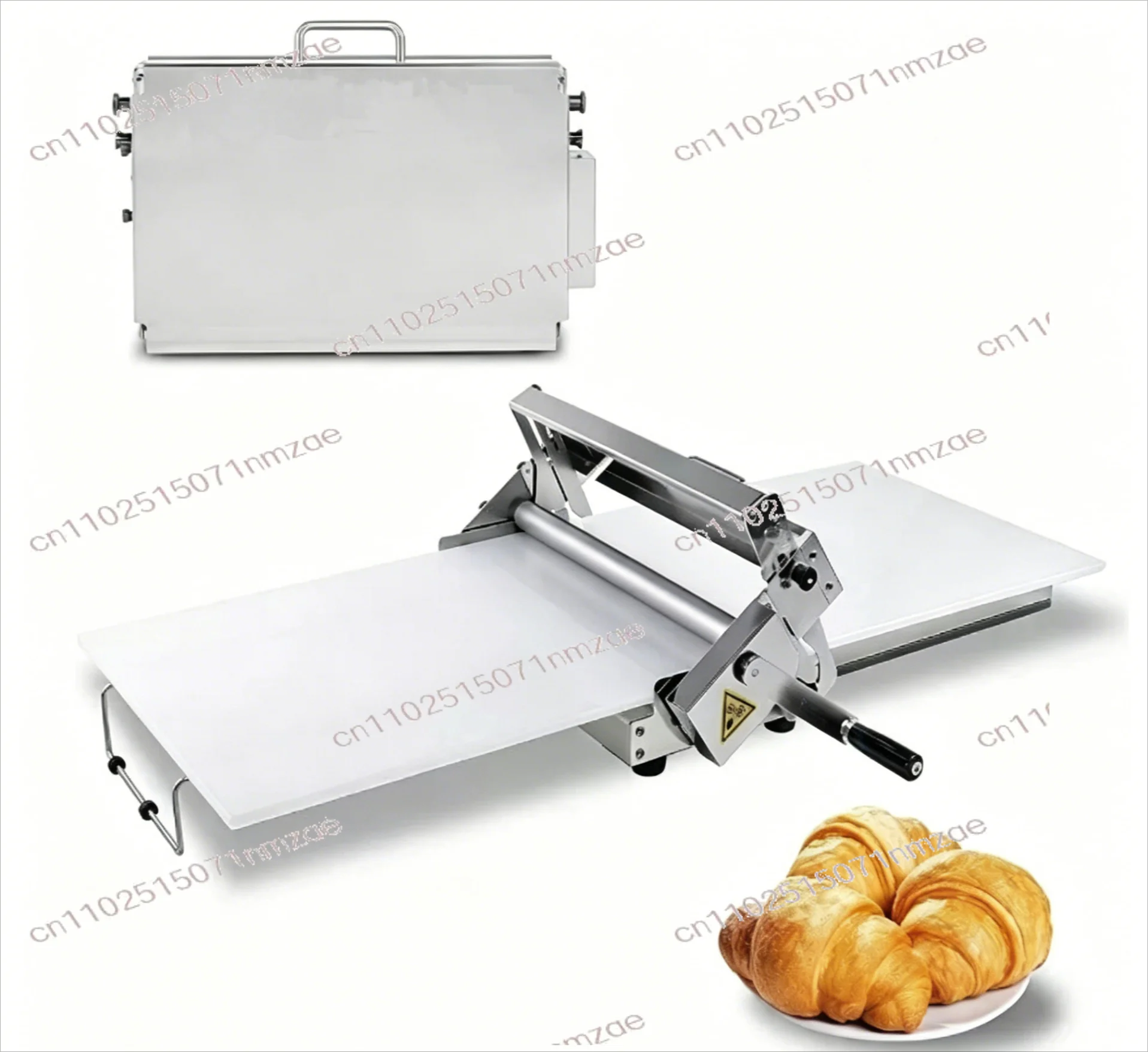 Desktop Manual Dough Sheeter, Hand Cranked Puff Pastry & Dough Folding Machine for Pizza and Croissant