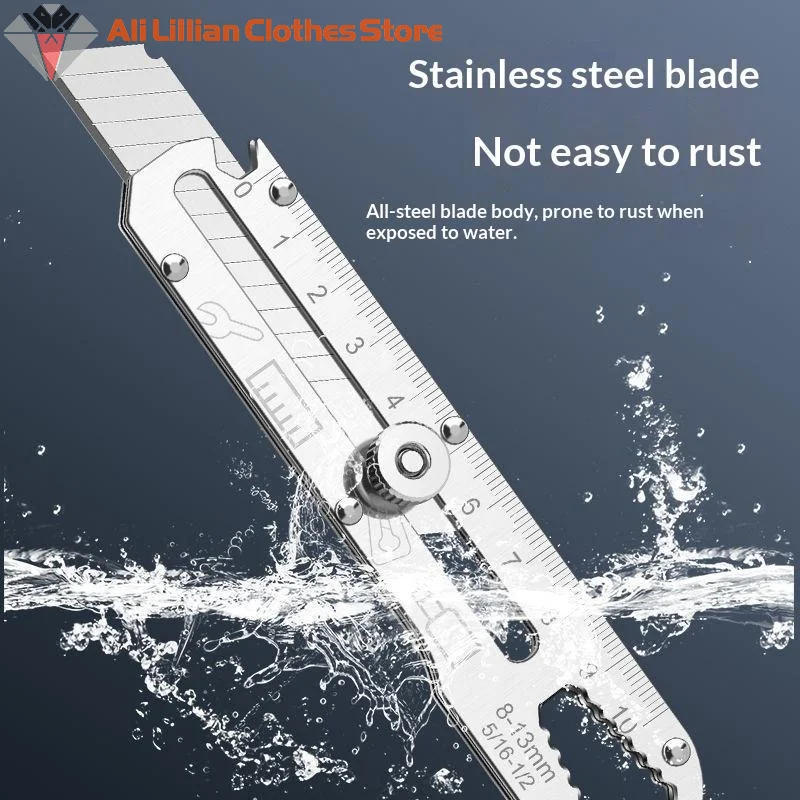 Hot.Retractable Multipurpose Utility Knife Heavy Duty Stainless Steel Box Cutter Ideal for Home Office DIY Craft Package Opening
