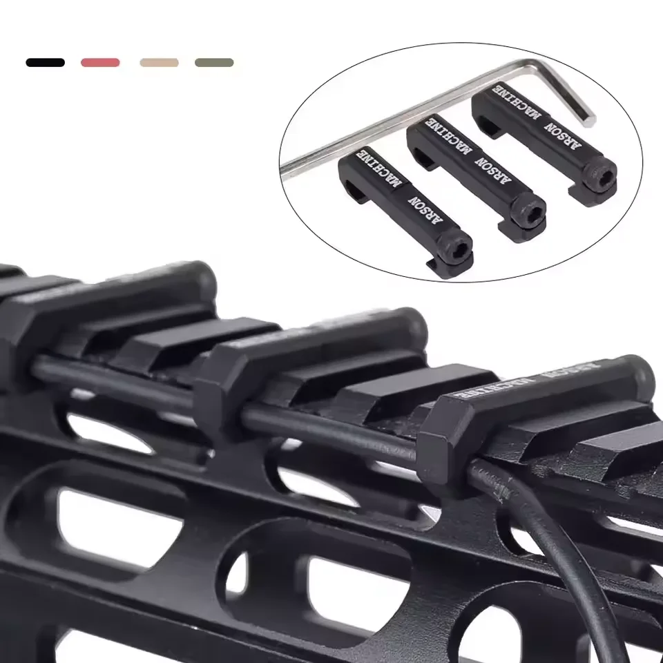 Tactical 3pcs/Set M-LOK Wire Guide System Cable Management Rail Cover Picatinny Rail Handguard Wire Guide Tail Fixed Airsoft