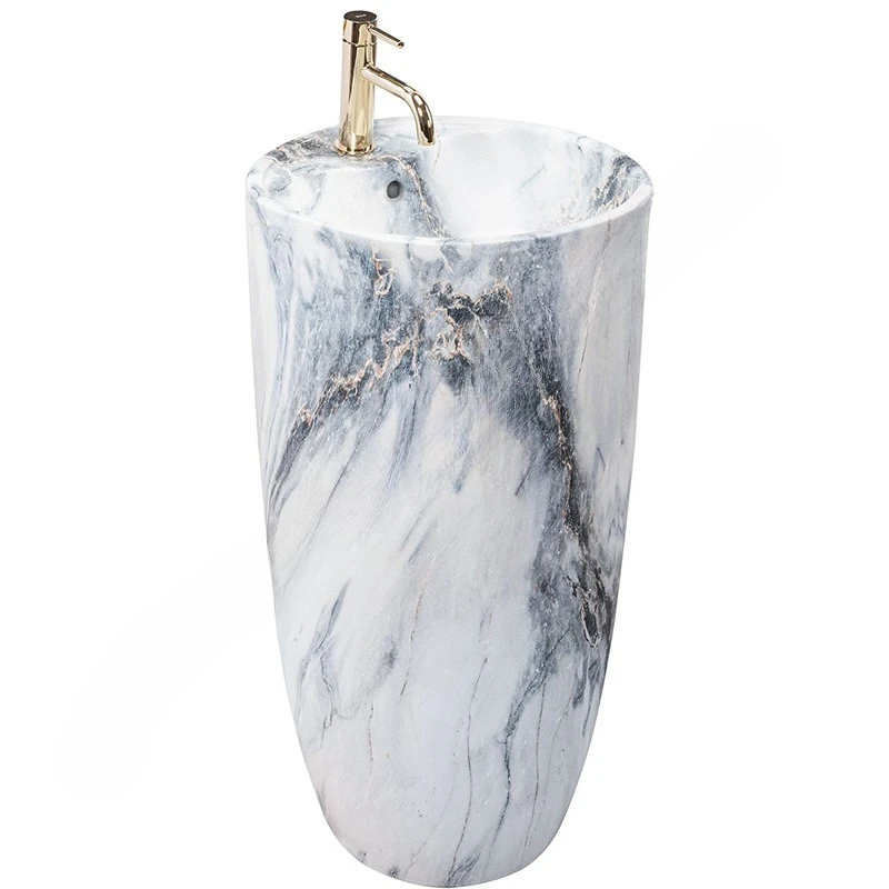 

Column Basin Ceramic Integrated Square Column Washbasin Bathroom Floor-to-ceiling Washbasin