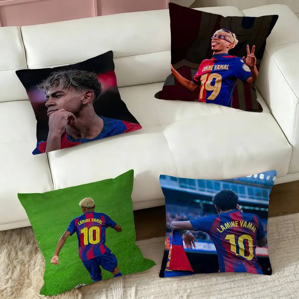 Lamine Yamal  Square Double-Sided printed Pillow Case Bedroom Bedside Pillow Sofa Cushion Cover