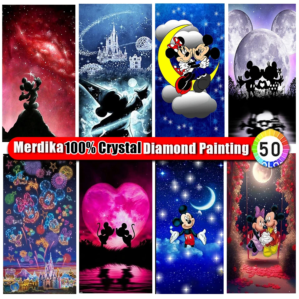 

Picture Size 100% Crystal Diamond Painting "Disney Mickey Mouse" Rhinestone Art 5d DIY Diamond Embroidery Mosaic Home Decor Gift